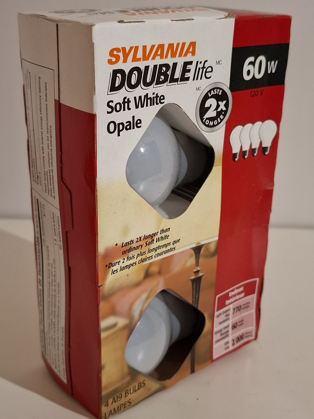 Sylvania Double Life 60W Soft White Opal Light Bulbs (Pack)